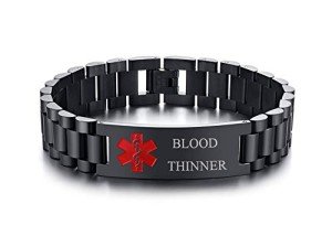 Men’s Adjustable Medical ID Bracelet with Link Band