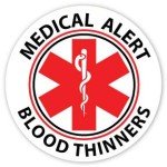 Blood Thinner Medical Alert Reflective Decals (2 Pack)