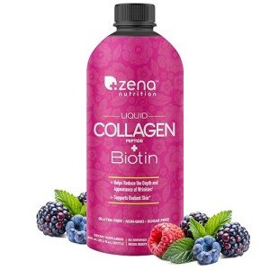 Zena Liquid Collagen Peptides with Biotin, Berry Flavor