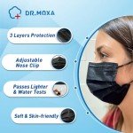 100Pcs Medical Grade Black Disposable Face Masks -3 Ply Face Mask for Adults -USA Made Masks, Comfortable,Soft, Breathable