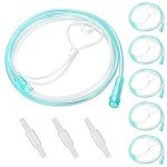 5 Pack Soft Cannula Nasal Tubing for Oxygen 4 ft Nasal Cannula Oxygen Nose Tubing for Adult Children - High Flow, Kink Resistant, Highly Visible, Lightweight Tubing with 3 Pack Oxygen Tubing Connector