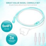 5 Pack Soft Cannula Nasal Tubing for Oxygen 4 ft Nasal Cannula Oxygen Nose Tubing for Adult Children - High Flow, Kink Resistant, Highly Visible, Lightweight Tubing with 3 Pack Oxygen Tubing Connector
