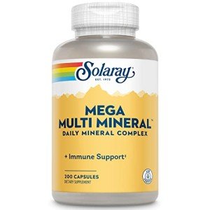 Solaray Mega Multi Mineral Dietary Supplement, 200 Capsules