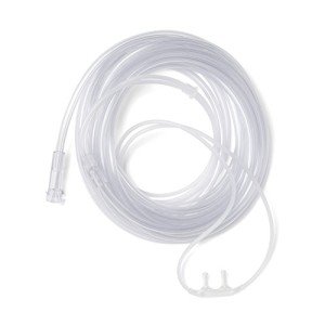 Medline Soft-Touch Nasal Oxygen Cannula, Standard Connector, 7-ft. Tubing Length, Adult Size, Pack of 50