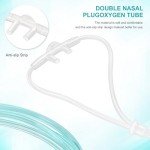5 Pack Soft Cannula Nasal Tubing for Oxygen 4 ft Nasal Cannula Oxygen Nose Tubing for Adult Children - High Flow, Kink Resistant, Highly Visible, Lightweight Tubing with 3 Pack Oxygen Tubing Connector