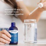 Liquid Ionic Vitamin D3 + K2 Supplement - 2 oz