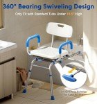 Bluelog Extra-Wide Swivel Shower Chair for Seniors