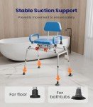 VOCIC Adjustable Swivel Shower Chair with Armrests