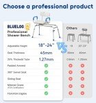 Bluelog Extra-Wide Swivel Shower Chair for Seniors