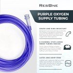 ResOne 5pk 14Ft Oxygen Supply Tubing, Crush Resistant, Standard Connectors for Nasal Cannulas, Cannula Nasal Tubing, Oxygen Concentrator - Purple