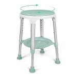 LEACHOI Shower Chair for Inside Shower, FSA/HSA Eligible Swivel Shower Stool 350lbs, Adjustable Tub Chair and Bathroom Stool with Storage Tray for Seniors, Elderly, Bath Handicap & Disabled Green