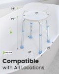 OasisSpace Shower Chair for Inside Shower, Adjustable Shower Stool,Bathtub Seat Bench with Anti-Slip Rubber Tips for Safety and Stability, Handicap Bathroom Stool for Seniors, Disabled, Handicap