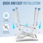 OasisSpace Heavy Duty Shower Chair 500lb, Padded Bath Seat with 6 Height Adjustable Tube - Tool Free Anti-Slip Shower Bench Bathtub Stool Seat for Inside Shower