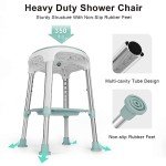 LEACHOI Shower Chair for Inside Shower, FSA/HSA Eligible Swivel Shower Stool 350lbs, Adjustable Tub Chair and Bathroom Stool with Storage Tray for Seniors, Elderly, Bath Handicap & Disabled Green
