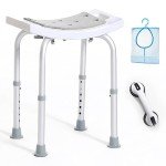 HSA/FSA Eligible Shower Chair for Inside Shower, Waterproof Shower Stool for Inside Shower with Free Grab Bar, Tool-Free Shower Seat for Bathtub, Adjustable Shower Chair for Elderly by SOUHEILO