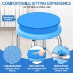 UGarden FSA/HSA Eligible Upgraded Heavy Duty Stainless Steel Small Round Shower Chair, 370LBS Adjustable Handicap Shower Stool, Tool-Free Anti Slip Shower Chair for Inside Shower w/Padded for Elderly