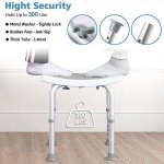 HSA/FSA Eligible Shower Chair for Inside Shower, Waterproof Shower Stool for Inside Shower with Free Grab Bar, Tool-Free Shower Seat for Bathtub, Adjustable Shower Chair for Elderly by SOUHEILO