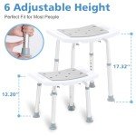 HSA/FSA Eligible Shower Chair for Inside Shower, Waterproof Shower Stool for Inside Shower with Free Grab Bar, Tool-Free Shower Seat for Bathtub, Adjustable Shower Chair for Elderly by SOUHEILO
