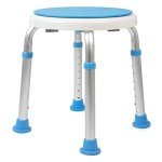Vaunn Medical Tool-Free Assembly Adjustable Swivel Shower Stool Seat Bench with Anti-Slip Rubber Tips for Safety and Stability