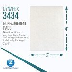 Dynarex Non-Adherent Pads-Sterile, Individually Packaged, Non-Stick Wound and Burn Care, Soft & Highly Absorbent, 3” x 4”, 1 Box of 100 Non-Adherent Pads-Sterile