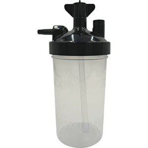 ResOne 1pk Oxygen Humidifier Bottle, 350ml w/Pressure Relief Valve - Oxygen Concentrator Humidifier Bottle for Therapy - Portable, Medical Grade for Clinic or Home Use - Plastic
