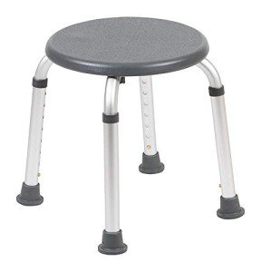 Flash Furniture Hercules Series Aluminum Bath and Shower Chair with Adjustable Height, Anti-Slip Medical Chair, 300 lb. Static Weight Capacity, Gray