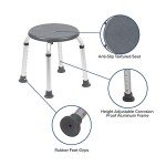 Flash Furniture Hercules Series Aluminum Bath and Shower Chair with Adjustable Height, Anti-Slip Medical Chair, 300 lb. Static Weight Capacity, Gray