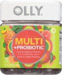 OLLY Adult Multivitamin Probiotic Gummy, Tropical Flavor