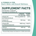 Calcium 600mg + Vitamin D3 K2 Supplements - 120 ct