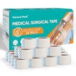 General Medi Soft Paper Surgical Tape 1" x 10.9 Yards, Gentle Adhesion (24 Rolls)