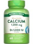 Nature's Truth Calcium 1200mg with Vitamin D3 Softgels