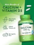 Nature's Truth Calcium 1200mg with Vitamin D3 Softgels
