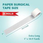 General Medi Soft Paper Surgical Tape 1" x 10.9 Yards, Gentle Adhesion (24 Rolls)