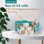 General Medi Soft Paper Surgical Tape 1" x 10.9 Yards, Gentle Adhesion (24 Rolls)