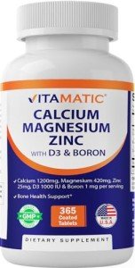 Calcium Magnesium Zinc D3 Boron Supplement Tablets