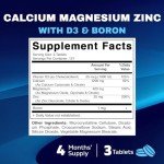 Calcium Magnesium Zinc D3 Boron Supplement Tablets