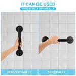 FFHOME Shower Grab Bars, Stainless Steel Wall Mounted 12-Inch Bathroom Grab Bar with Anti-Slip Knurled Grip, Bathroom Grab bar for Seniors, Bathroom Safety Grip, Senior, Elderly, Handicap