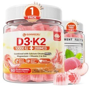 Sugar-Free Vitamin D3 K2 Gummies with Calcium & Magnesium
