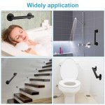 FFHOME Shower Grab Bars, Stainless Steel Wall Mounted 12-Inch Bathroom Grab Bar with Anti-Slip Knurled Grip, Bathroom Grab bar for Seniors, Bathroom Safety Grip, Senior, Elderly, Handicap