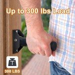 Flip up Grab Bars for Elderly for Wall, 6 inch Folding Doorway Assist Handle, Handicap Grab Bars for Doorframe, Stairs Steps, Mobility Aids for Elderly, Seniors and Alzheimer (Black)