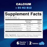 Calcium Supplement 1200mg with D3, K2 & B12