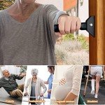 Flip up Grab Bars for Elderly for Wall, 6 inch Folding Doorway Assist Handle, Handicap Grab Bars for Doorframe, Stairs Steps, Mobility Aids for Elderly, Seniors and Alzheimer (Black)