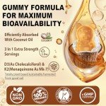 Vegan D3 K2 Gummies with Calcium - 120 Count