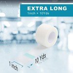 LotFancy Transparent Medical Tape, 2 Rolls, Adhesive Clear Hypoallergenic Surgical Tape, PE First Aid Tape for Wound, Bandage, 1inch x 10Yards, Sensitive Skin, Latex Free