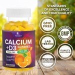 Sugar-Free Calcium Gummies with Vitamin D3 - 120 Count