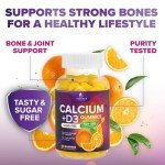 Sugar-Free Calcium Gummies with Vitamin D3 - 120 Count
