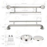 Brushed Nickel Towel Grab Bar 24 Inch - 1.25” Diameter, Zepolu Stainless Steel Safety Bar w/Towel Holder, Shower Assist Balanced Support Handle, Wall Mounted Bathroom Grab Rail for Senior Elderly