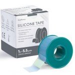 LotFancy Medical Silicone Tape, 2Rolls 1”×5.5 Yds, Waterproof Adhesive Surgical Tape, Soft Skin Tape for Surgery First Aid, Wound, Bandage and Sensitive Skin