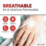 HEALQU Transparent Medical Tape - Box of 12 Rolls, 1" x 10yd Surgical Tape with Gentle Adhesion for Sensitive Skin for Wound Care,Tubing, First Aid Supplies - Breathable, Microporous Tape