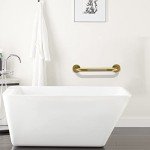 Gold Shower Grab Bar w/Anti-Slip Knurled Grip 20 Inch, Zepolu Wall Mounted Stainless Steel Bath Grab Bar,Safety Balanced Handrail, Handicap Injury Elderly Senior Assist Support Textured Handle